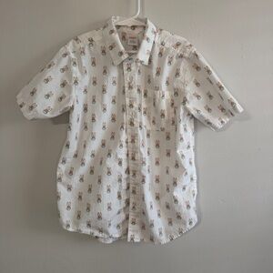 Gymboree White Short-Sleeve Bunny Button-Down Shirt